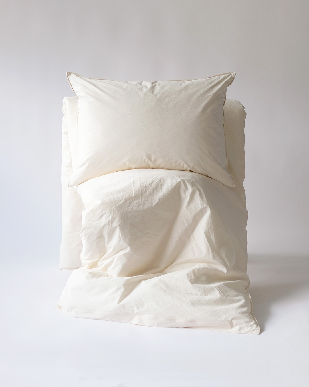 Crispy Cotton Duvet Cover, egg shell