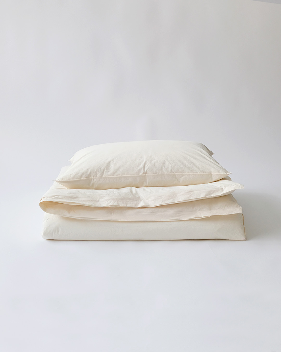 Crispy Cotton Duvet Cover, egg shell