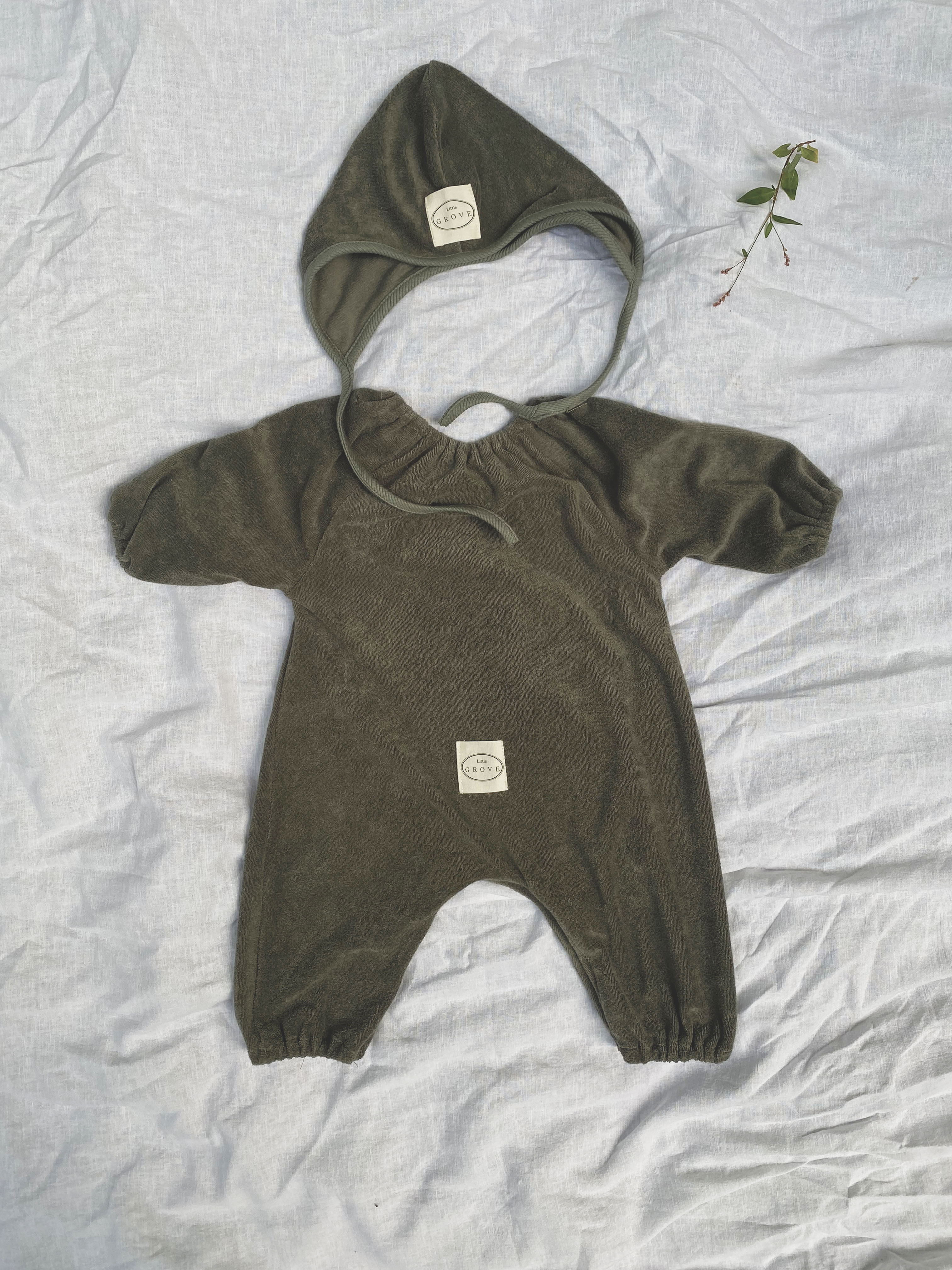 Olivia shirring jumpsuit - Olive