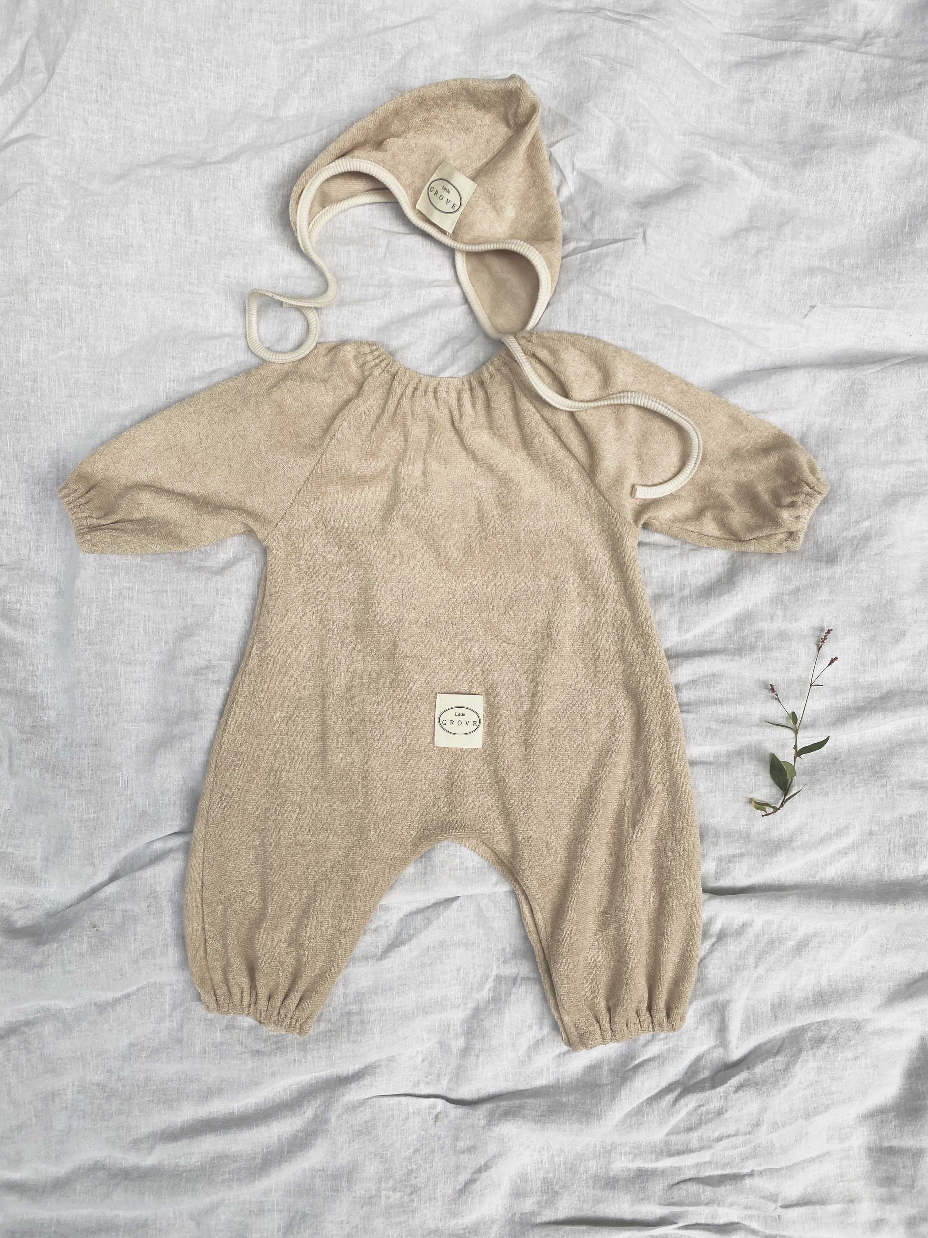 Olivia shirring jumpsuit - Oatmeal