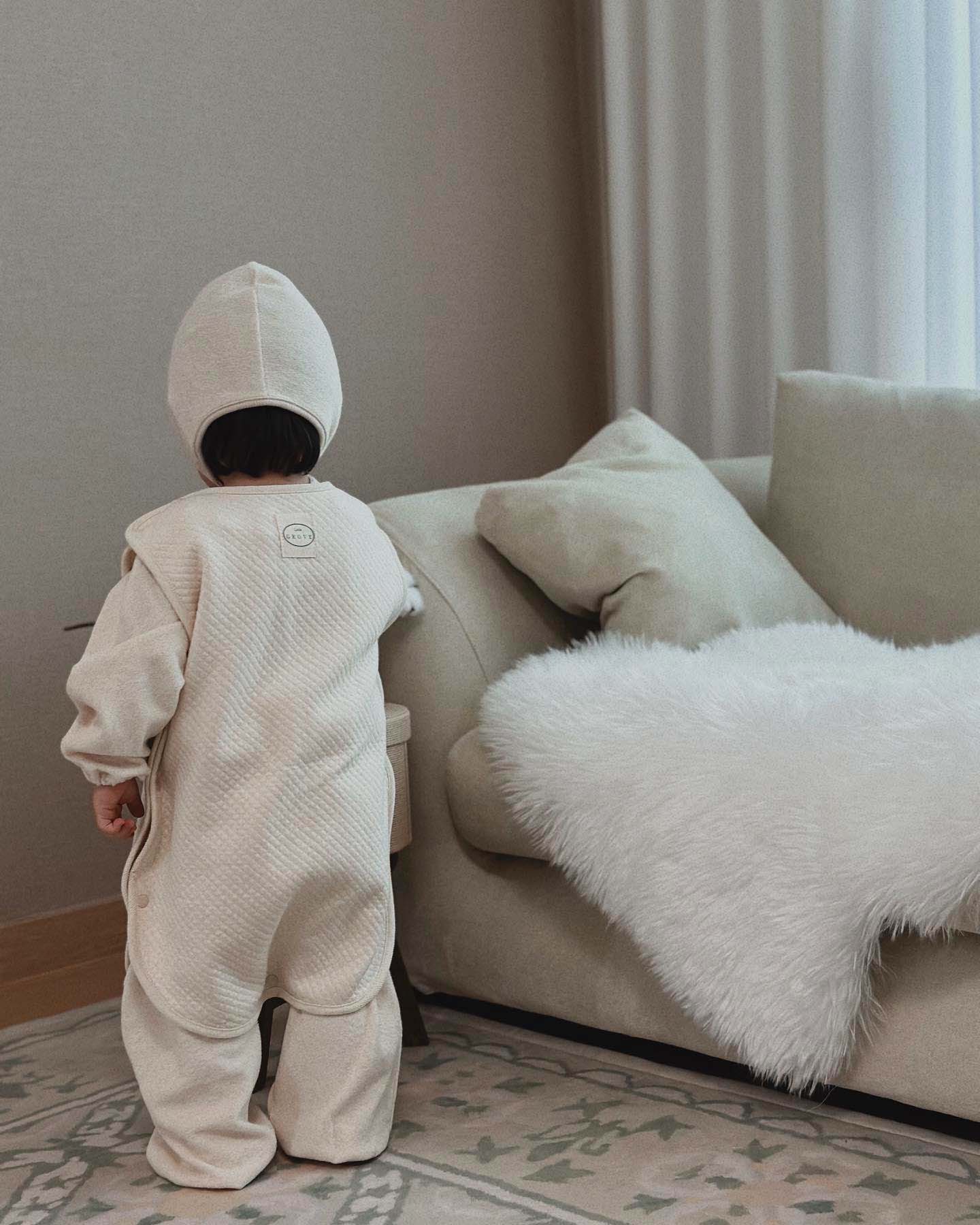 Luna Organic Sleeping Vest - Cream