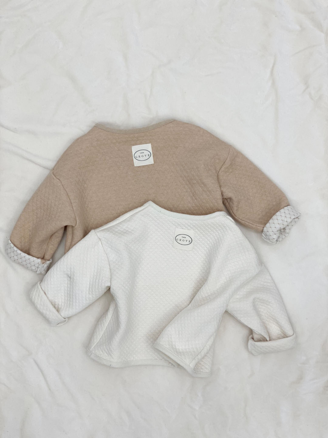 Organic Quilt Cardigan - Beige