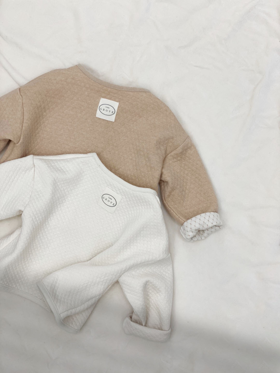 Organic Quilt Cardigan - Beige