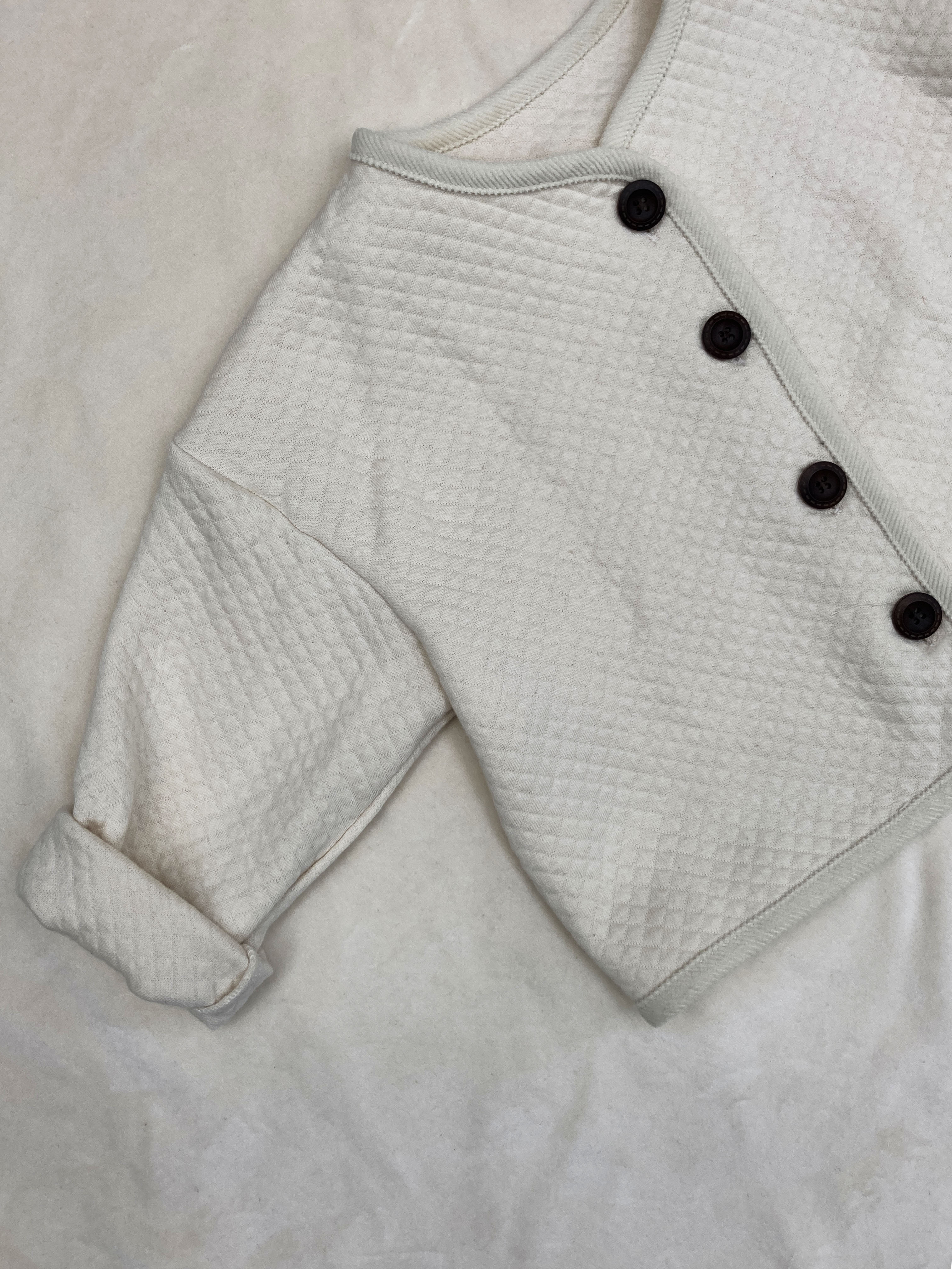 Organic Quilt Cardigan - Cream(B급)