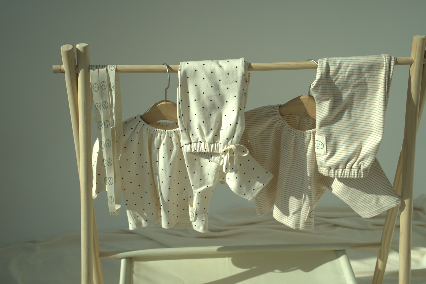 Daisy Shirring Set Up - Oat Stripe