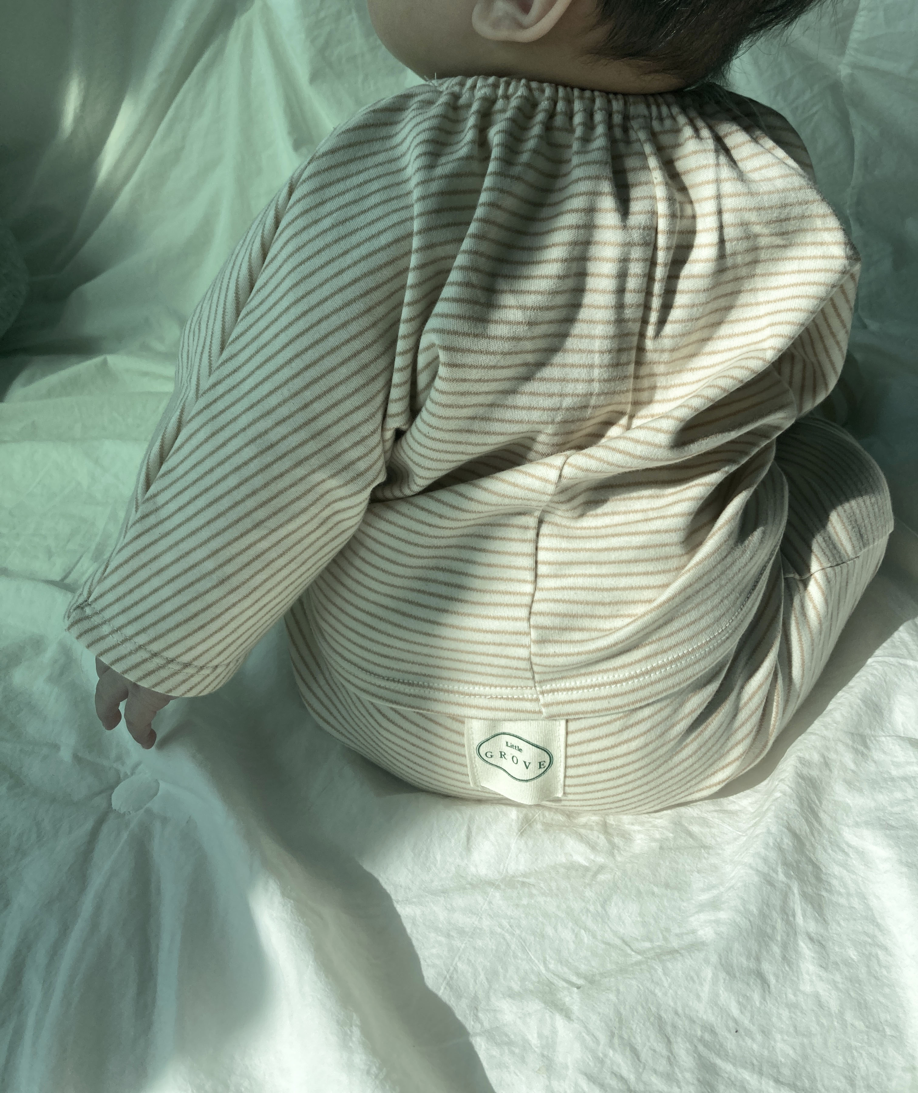 Daisy Shirring Set Up - Oat Stripe