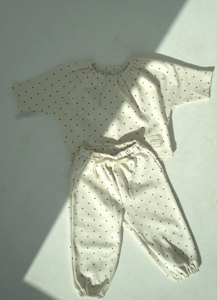 polka dot shirring set up
