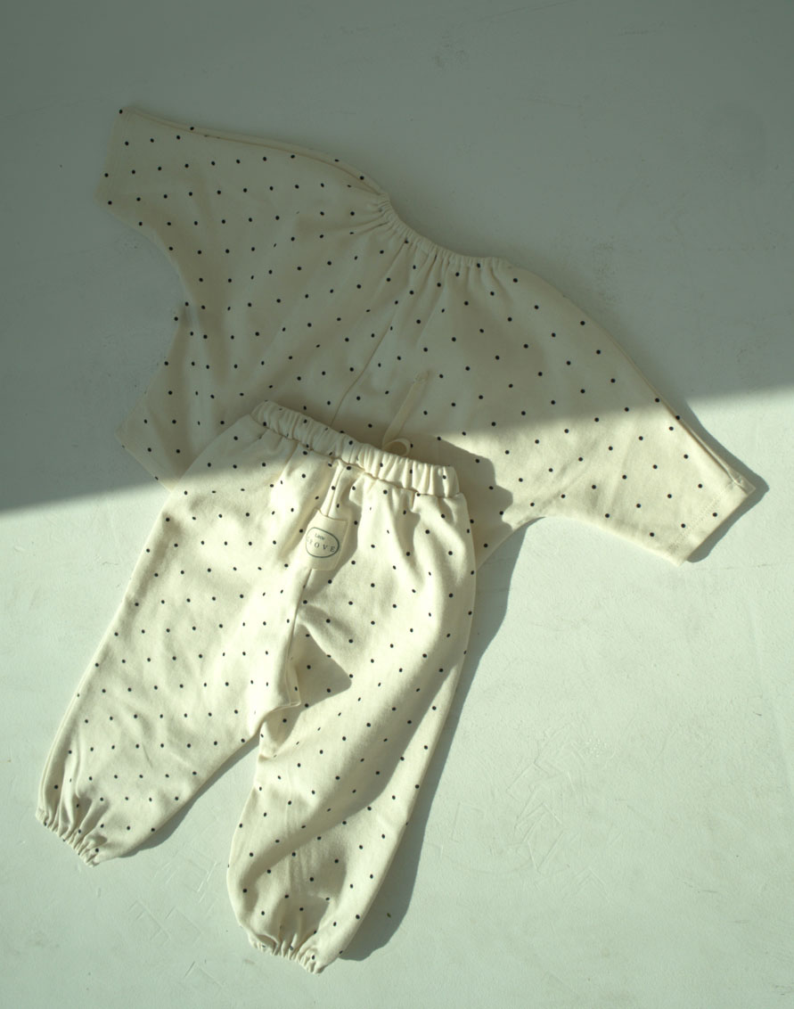 polka dot shirring set up