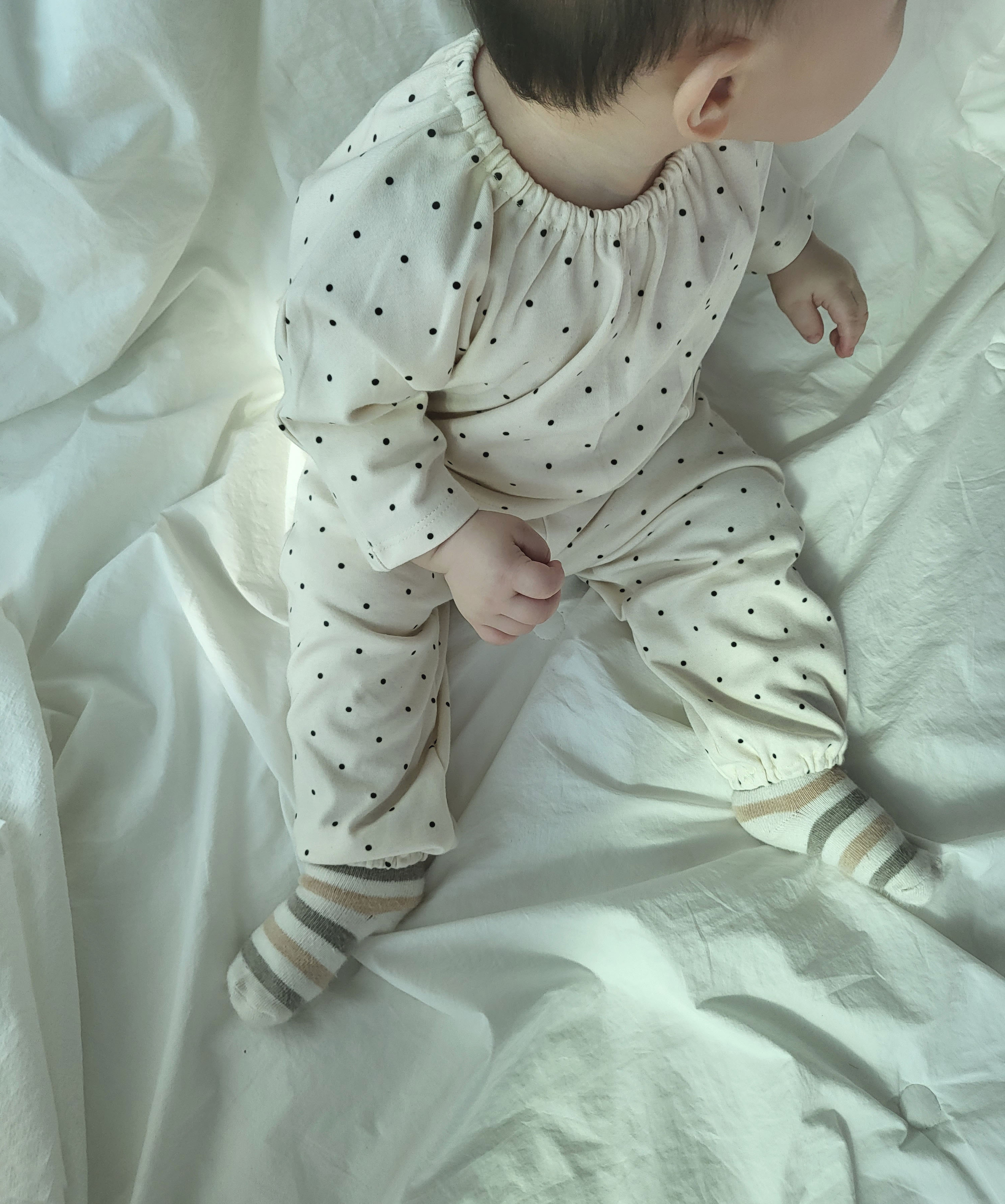 polka dot shirring set up