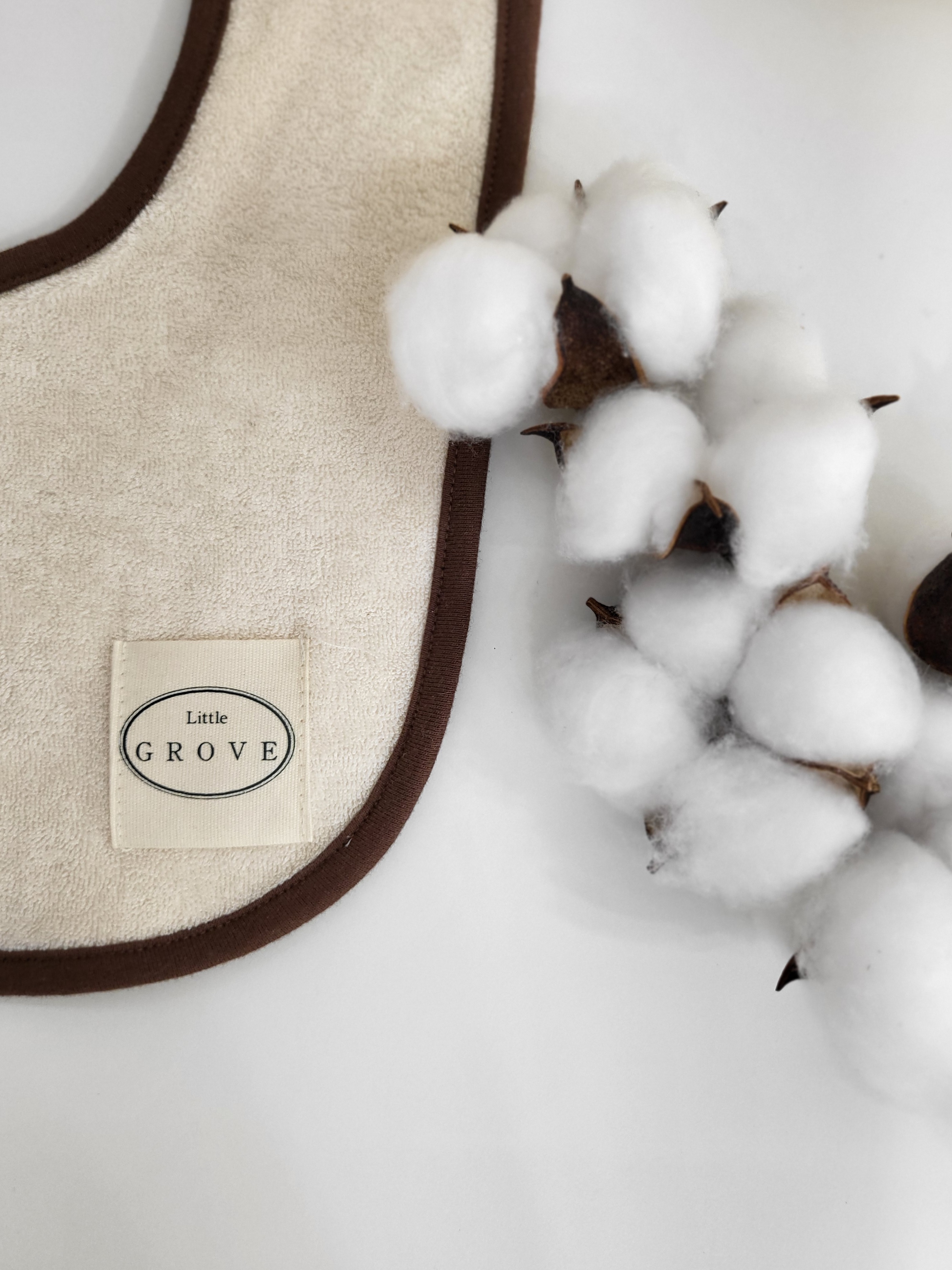 Organic round bib - Brown