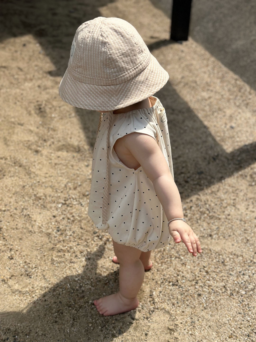 Checkered Sun Hat - brown