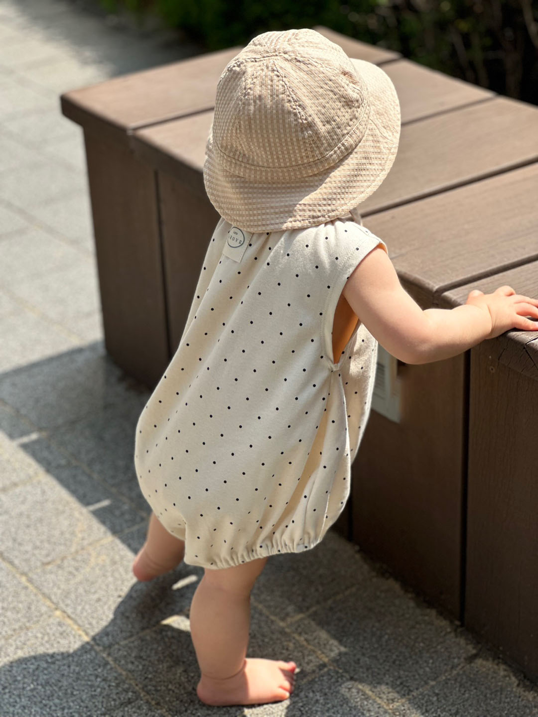 Checkered Sun Hat - brown