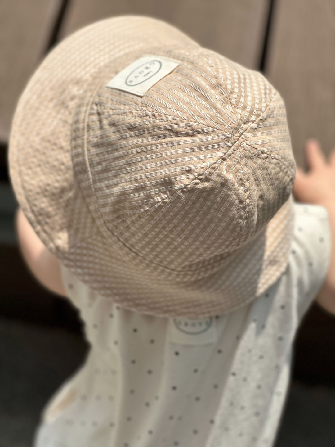 Checkered Sun Hat - brown