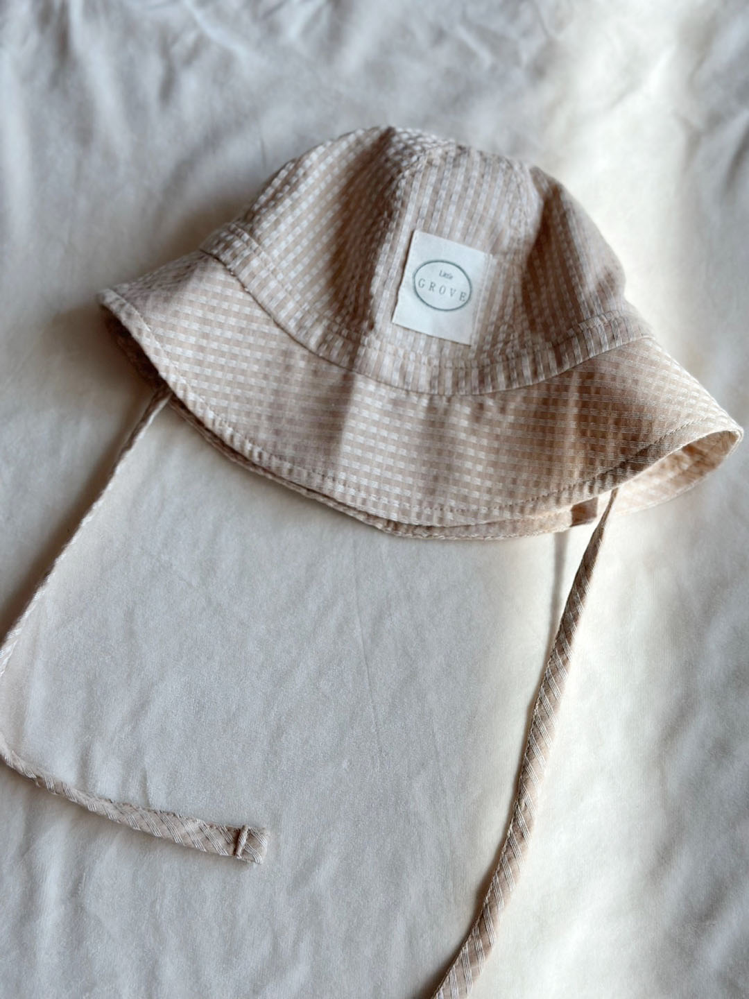 Checkered Sun Hat - brown