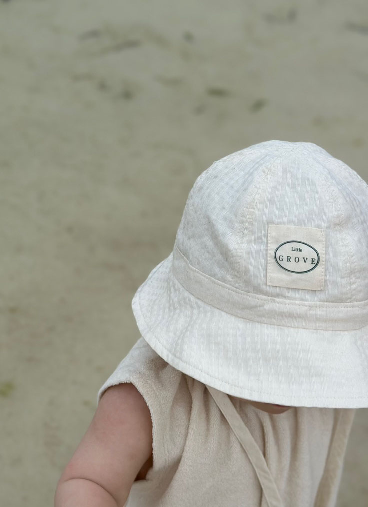Checkered Sun Hat - Vanilla