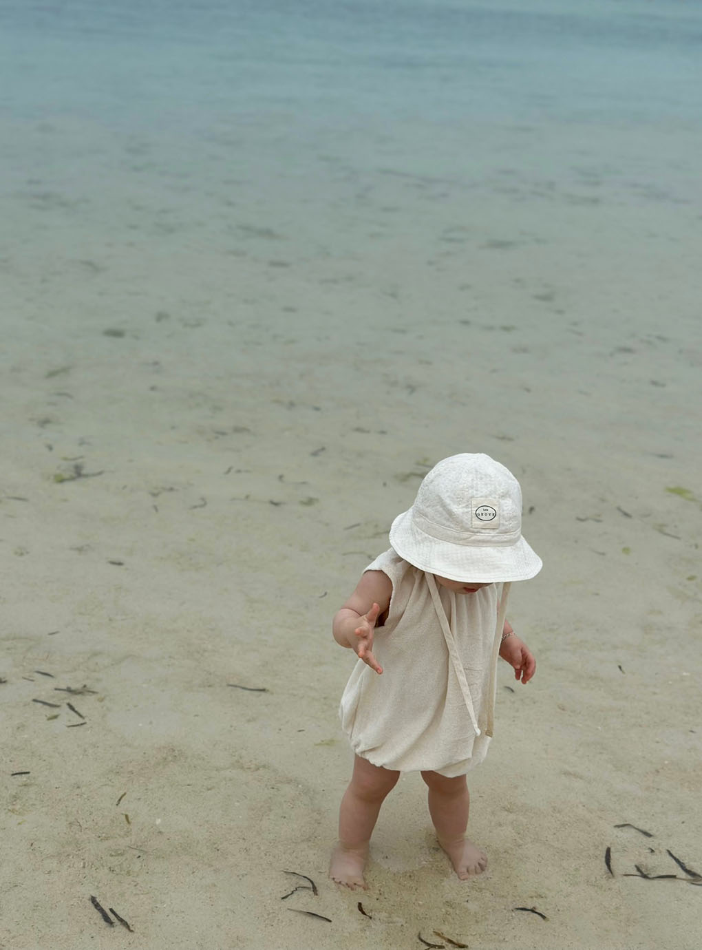 Checkered Sun Hat - Vanilla