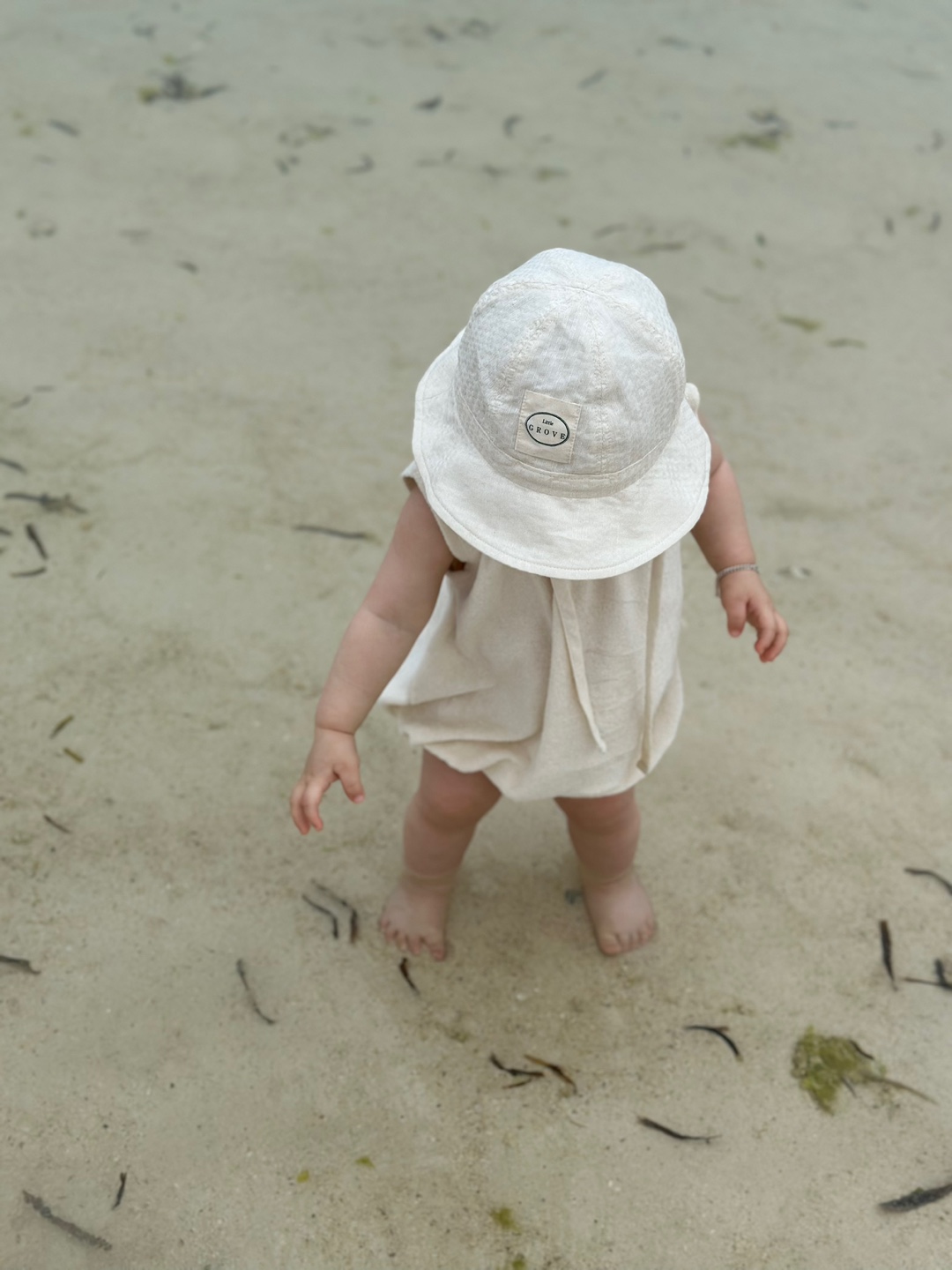 Checkered Sun Hat - Vanilla