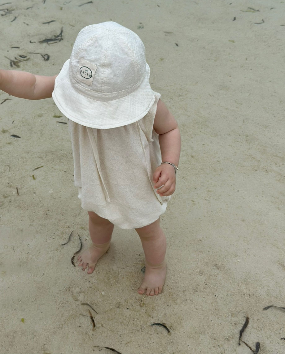 Checkered Sun Hat - Vanilla