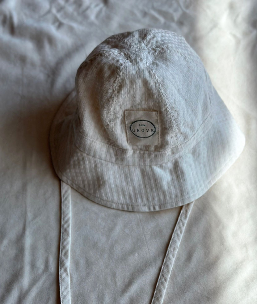 Checkered Sun Hat - Vanilla