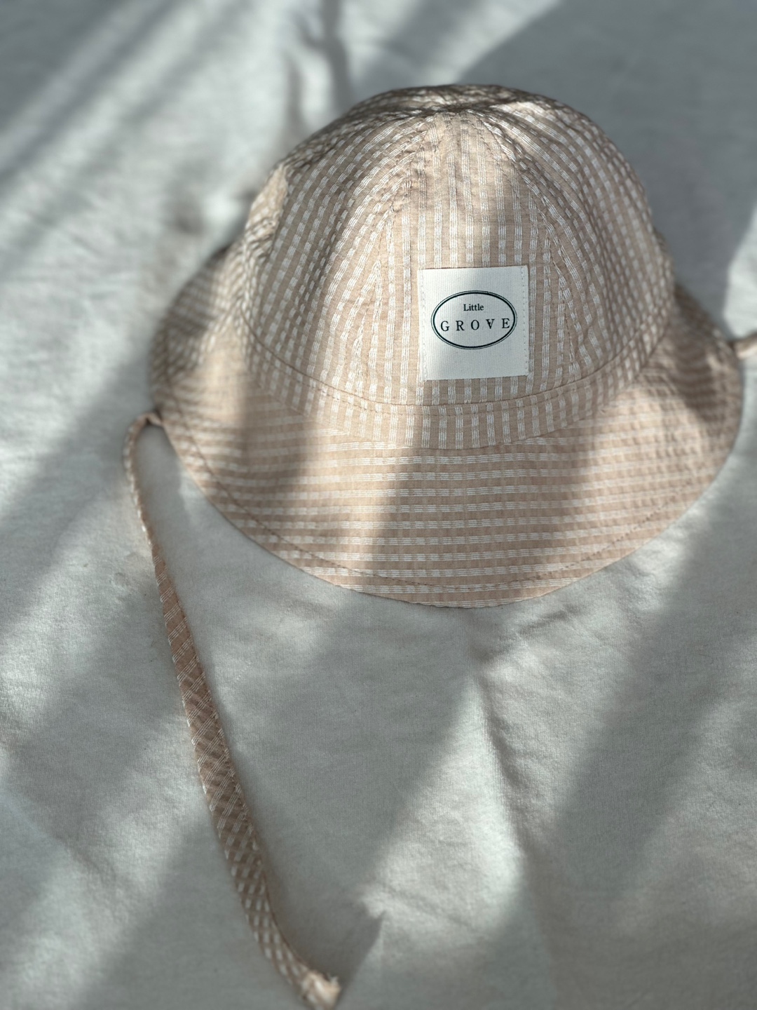 Checkered Sun Hat - brown