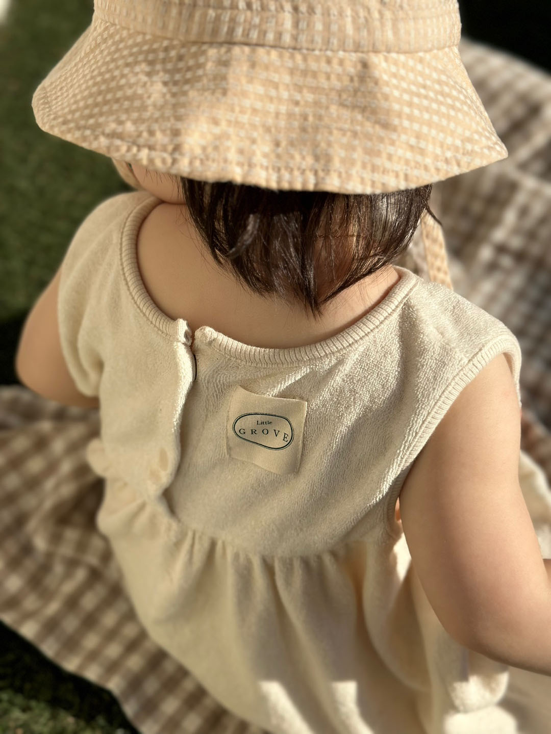 Organic Terry Baggy Overall - cream