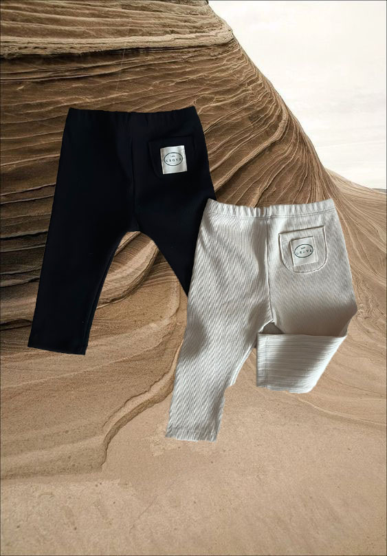 Cotton ribbed pocket legging