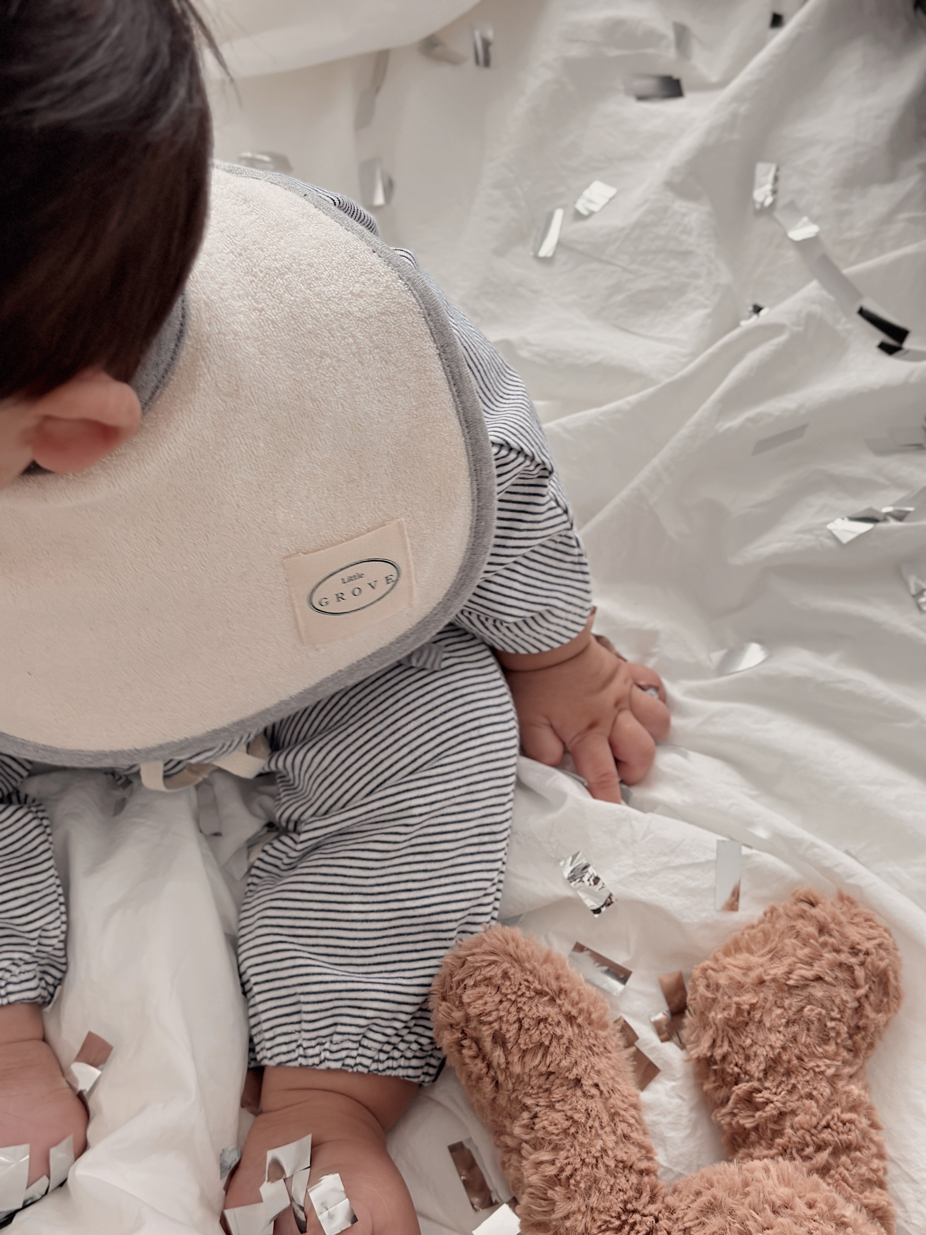 Organic round bib - Grey