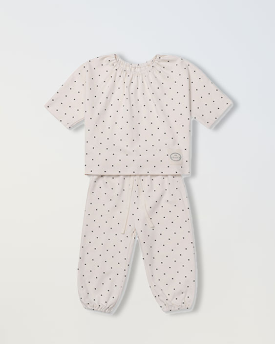 polka dot shirring set up