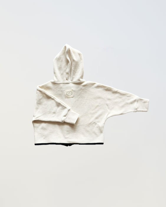 Velour contrast zip up - Black