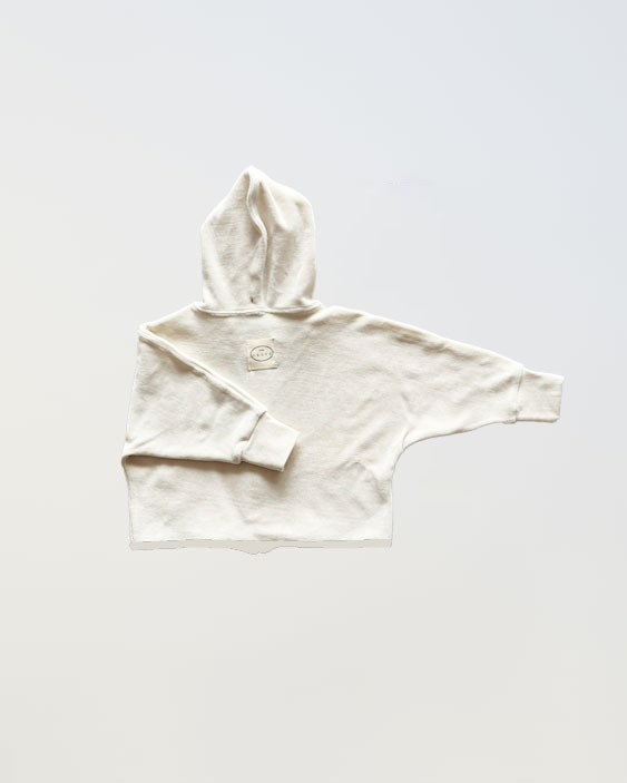 Velour contrast zip up - Crème