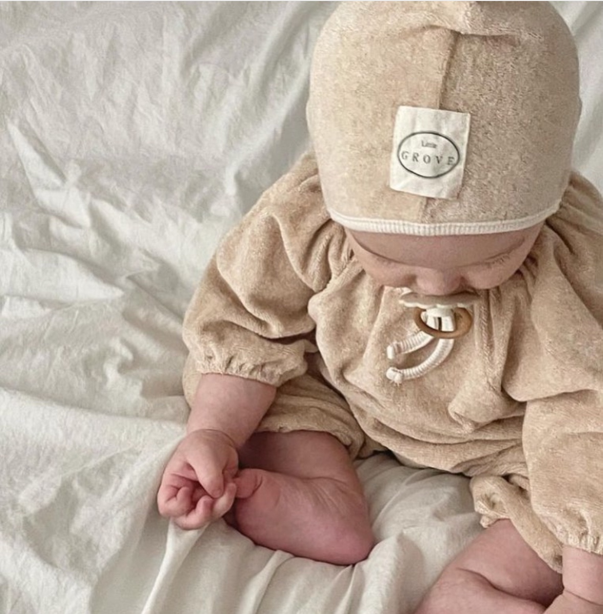 Olivia shirring jumpsuit - Oatmeal