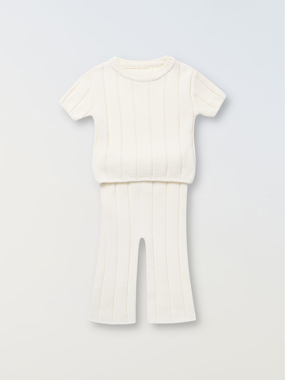 Wide ribbed sweater set - butter