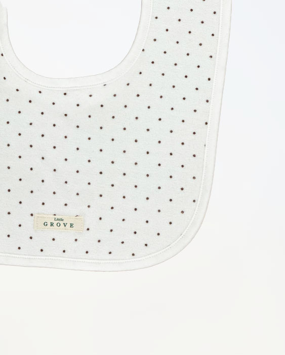 Oragnic terry polkadot bib