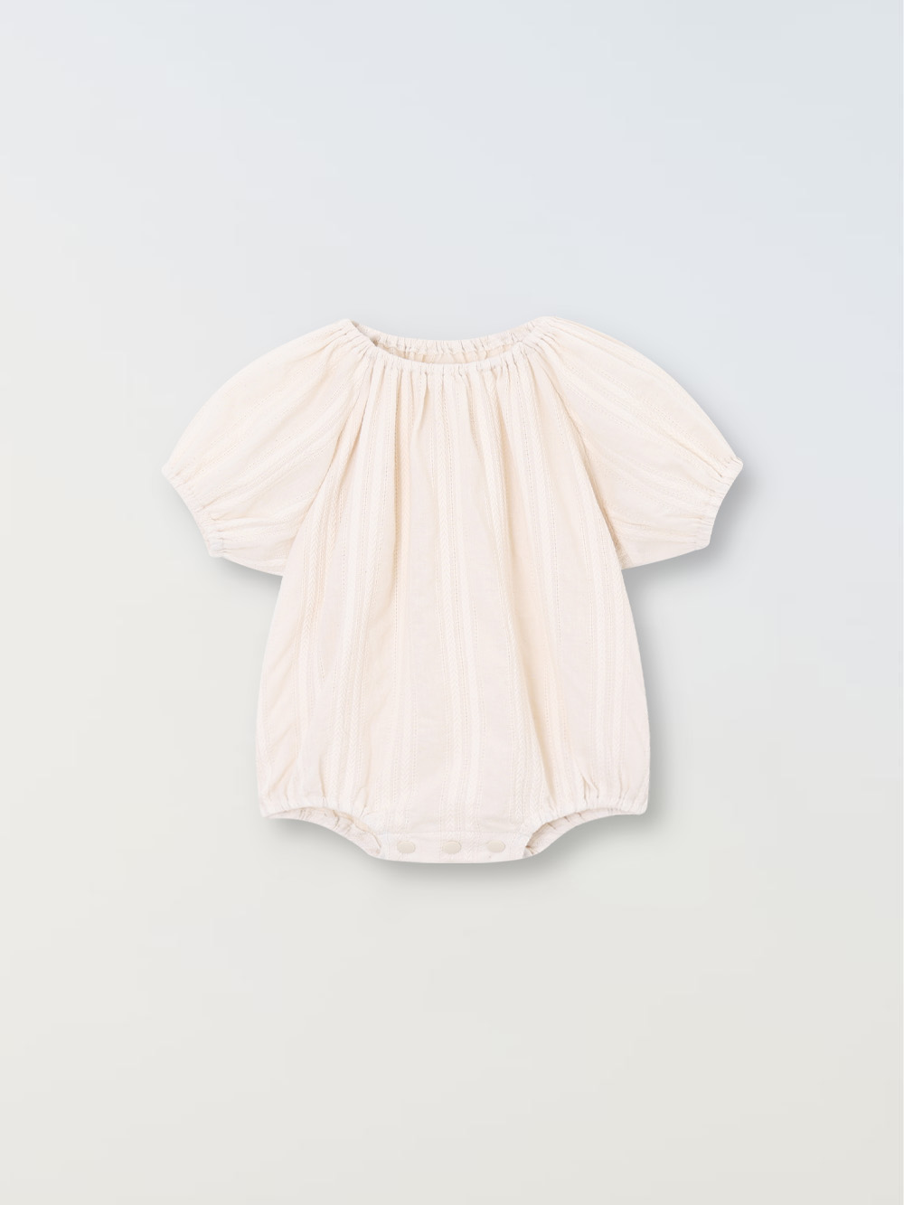 Embroideried Cotton Romper - Vanilla