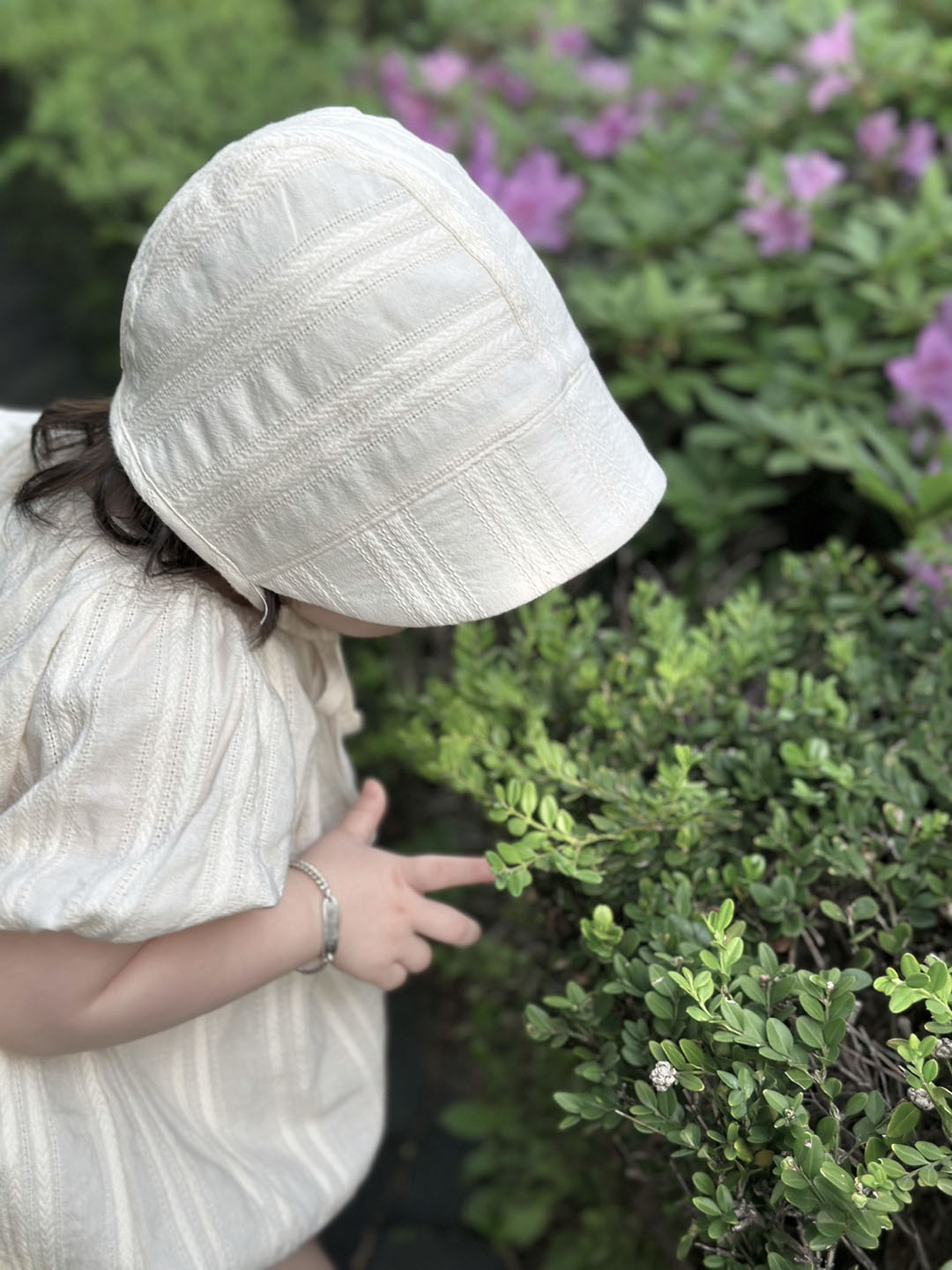 Embroideried Cotton Bonnet - Vanilla