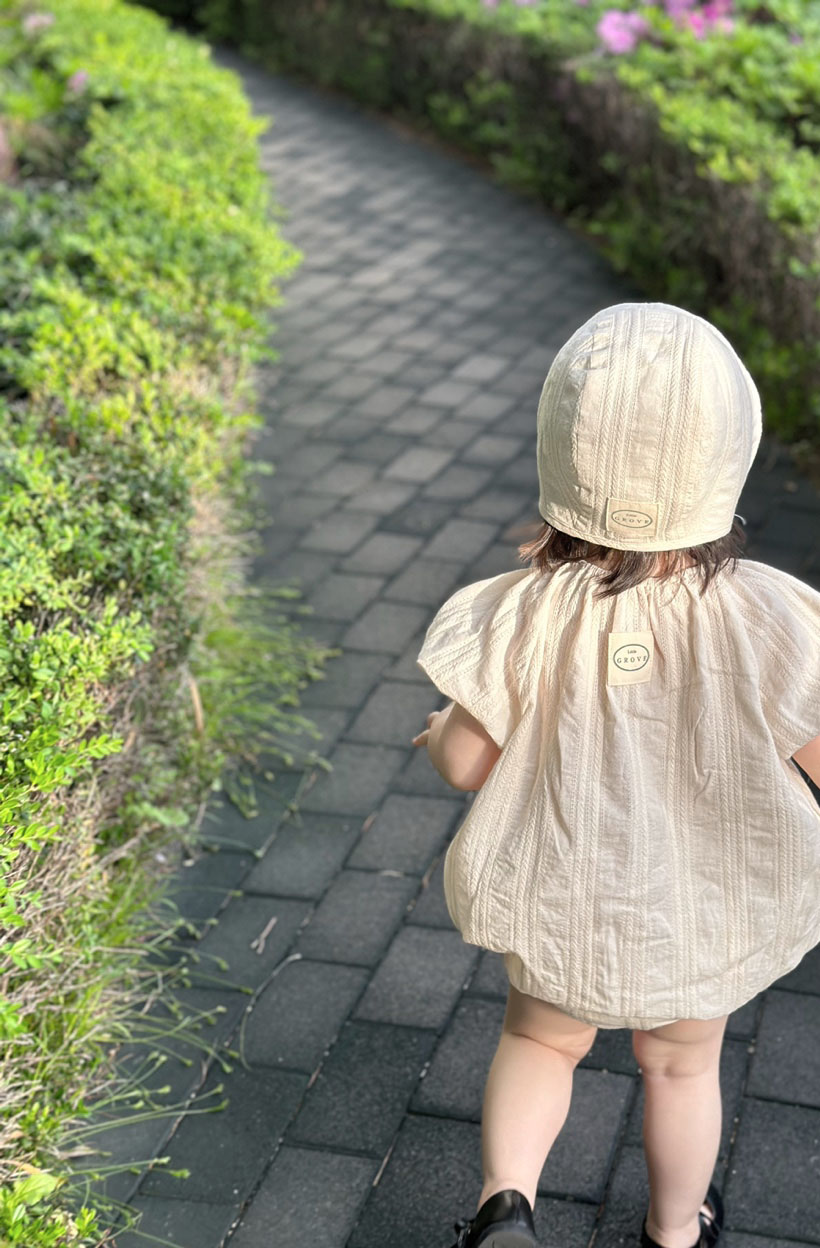 Embroideried Cotton Romper - Vanilla