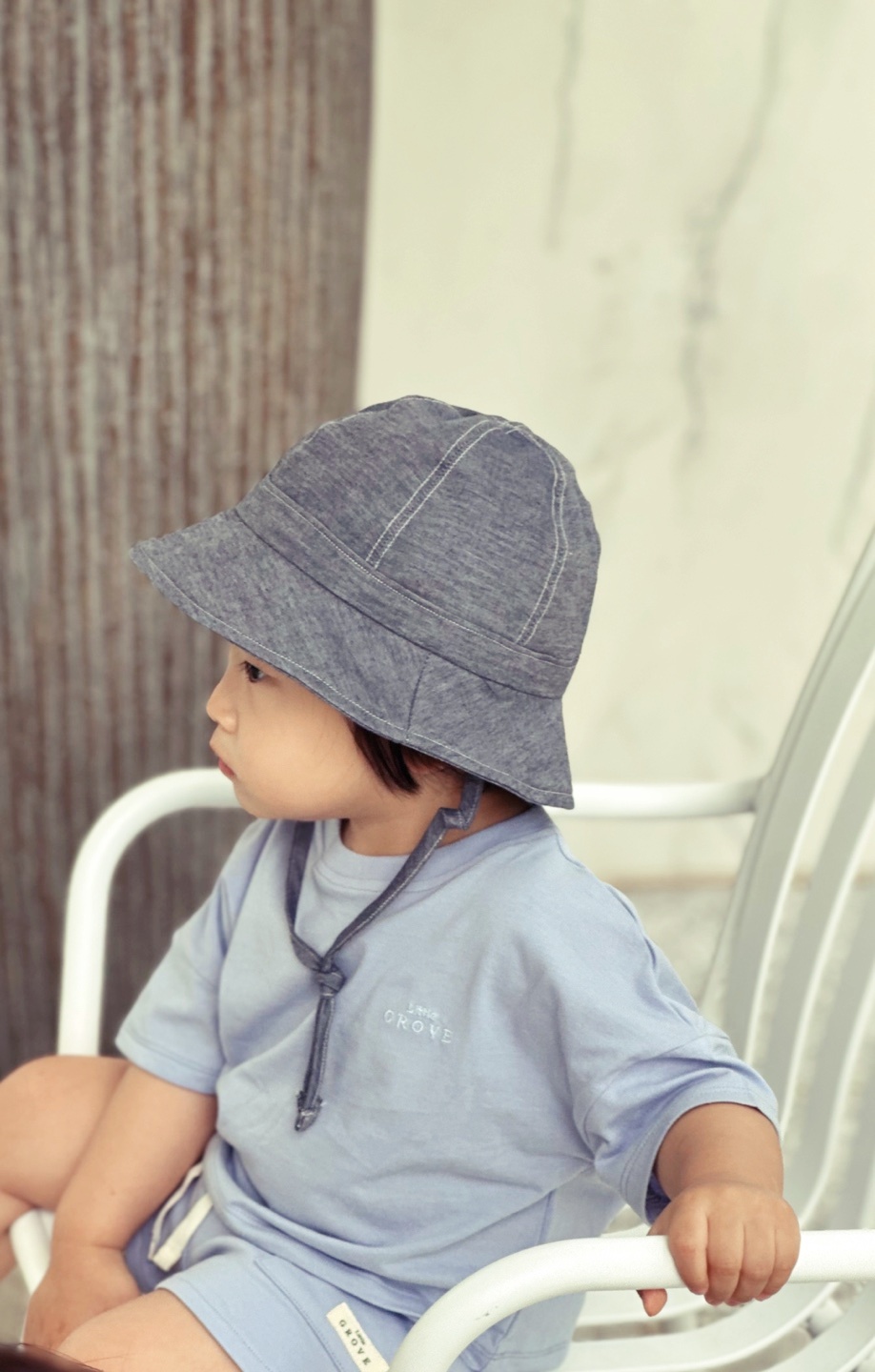 The sun hat - Melange denim