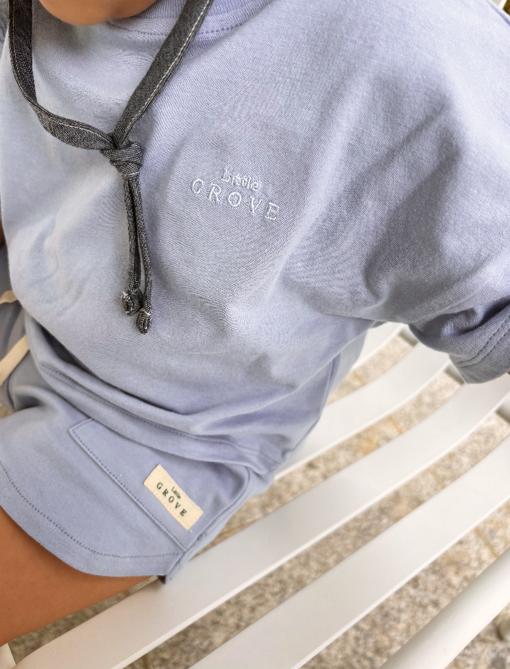 Organic cotton logo tee - light blue