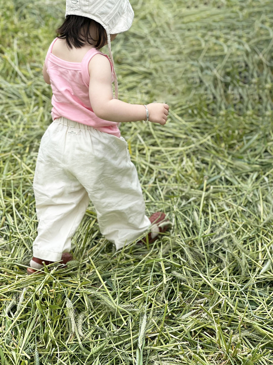 Organic cotton wide pants - natural