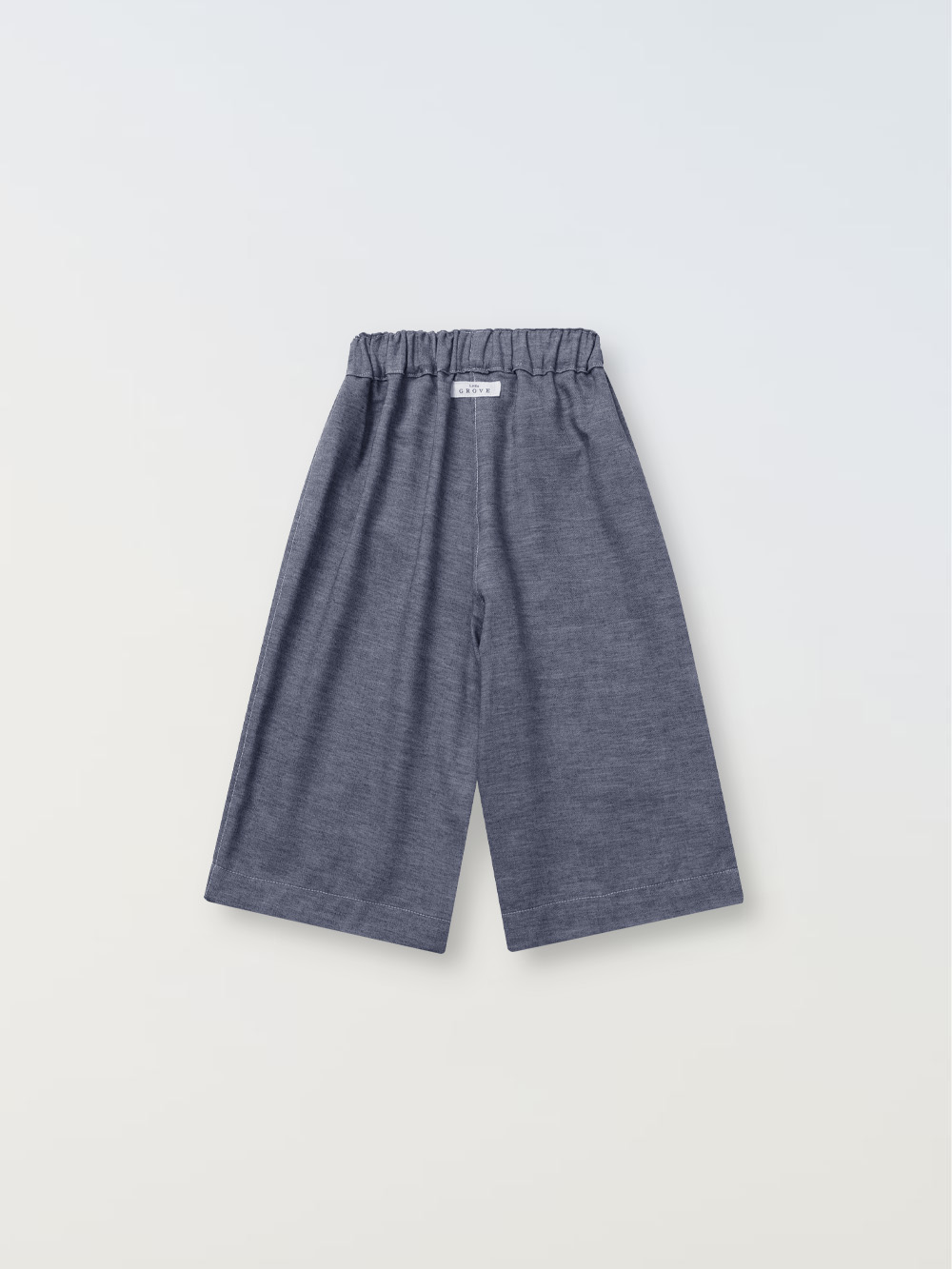 Organic cotton wide pants - Melange denim