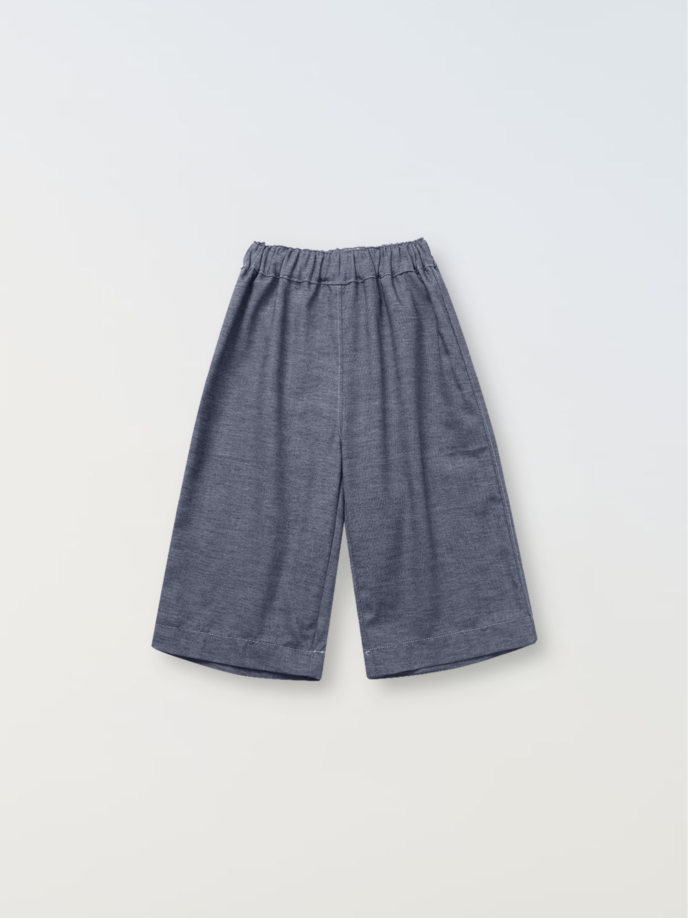 Organic cotton wide pants - Melange denim