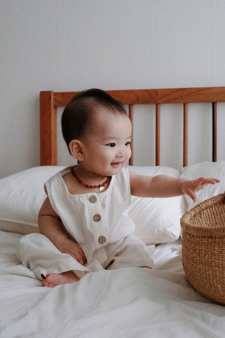 Organic cotton play romper - Natural