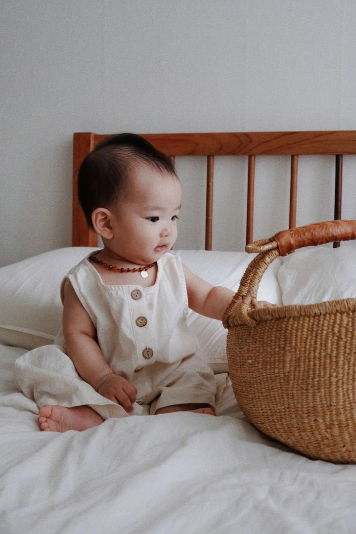 Organic cotton play romper - Natural
