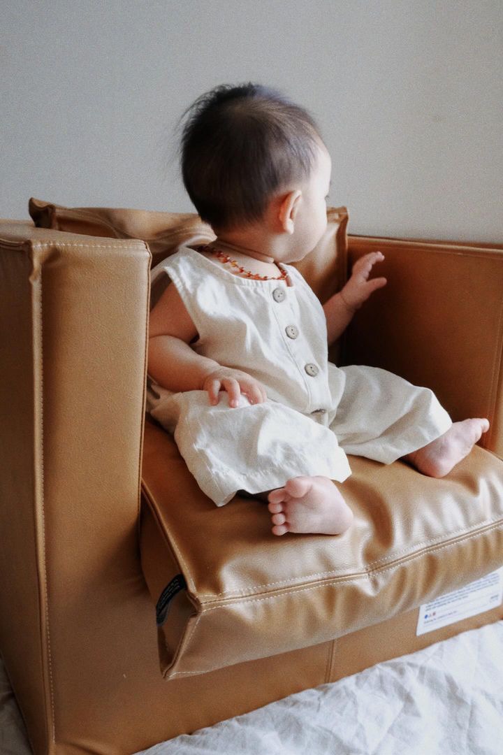 Organic cotton play romper - Natural