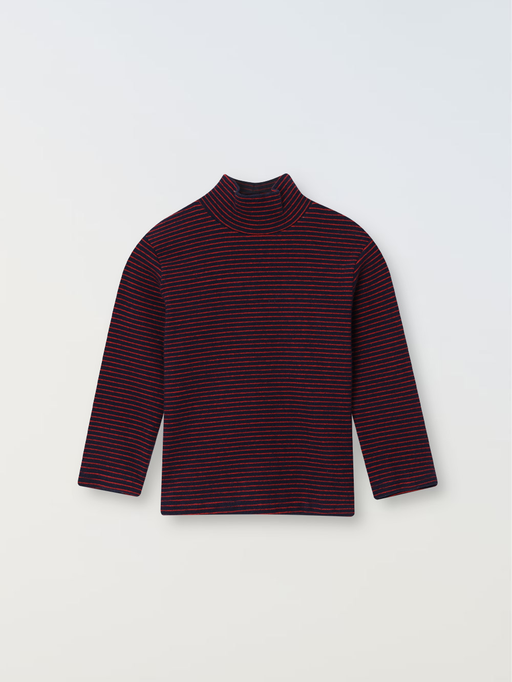 Striped turtleneck tee -navy/red