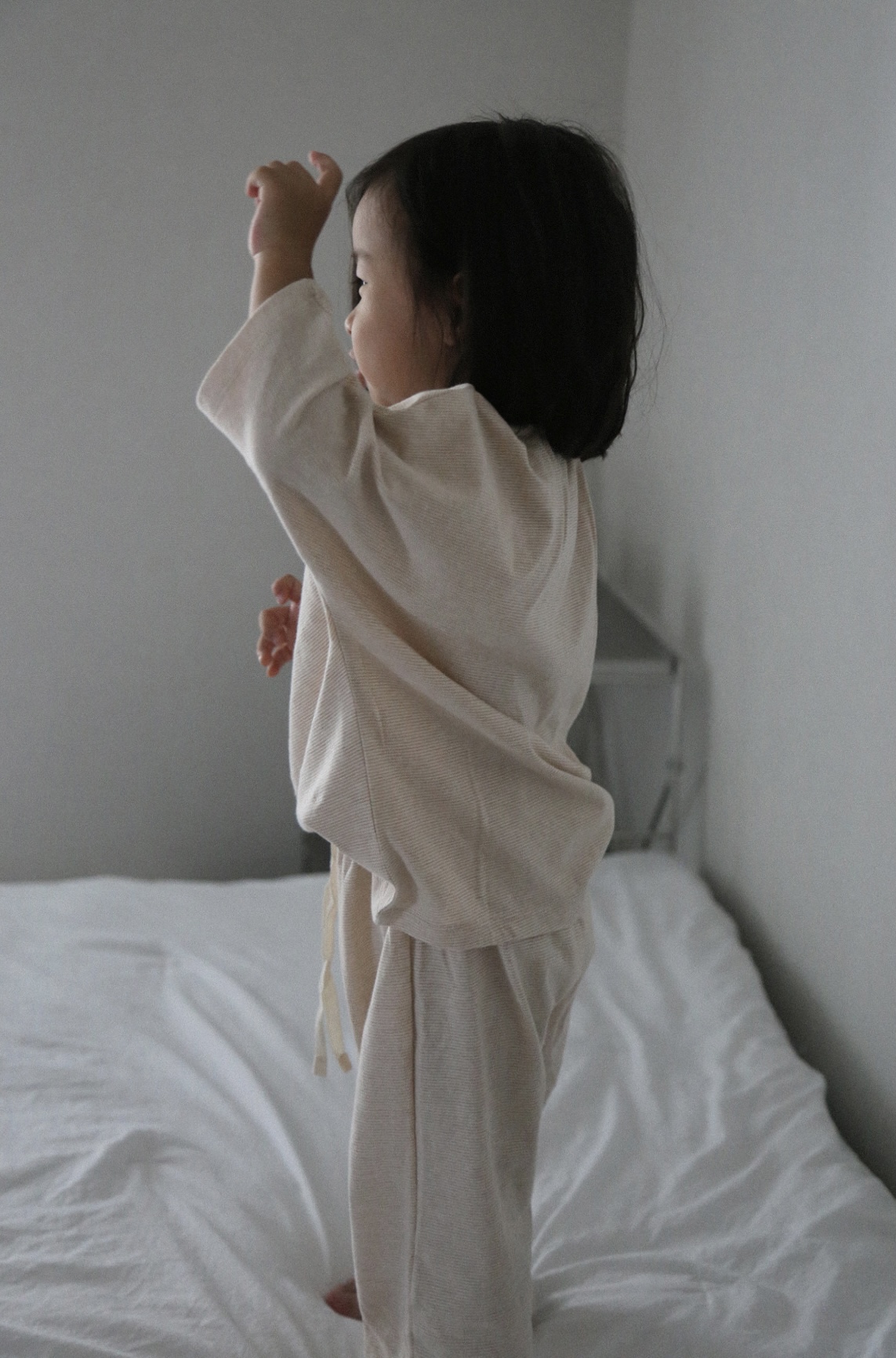 Daisy Shirring set up - Sand stripe