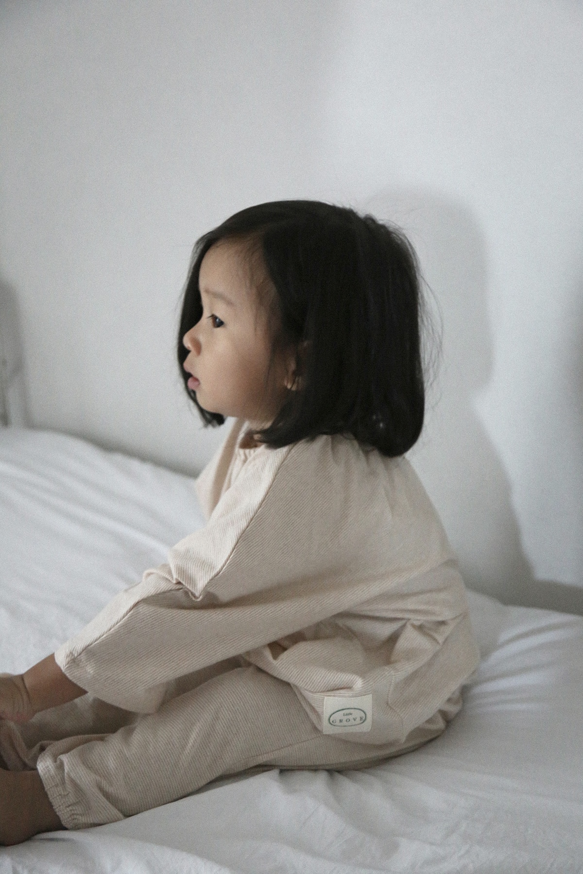 Daisy Shirring set up - Sand stripe