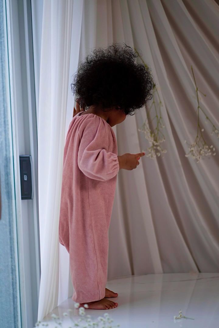 Olivia shirring jumpsuit - Mauve