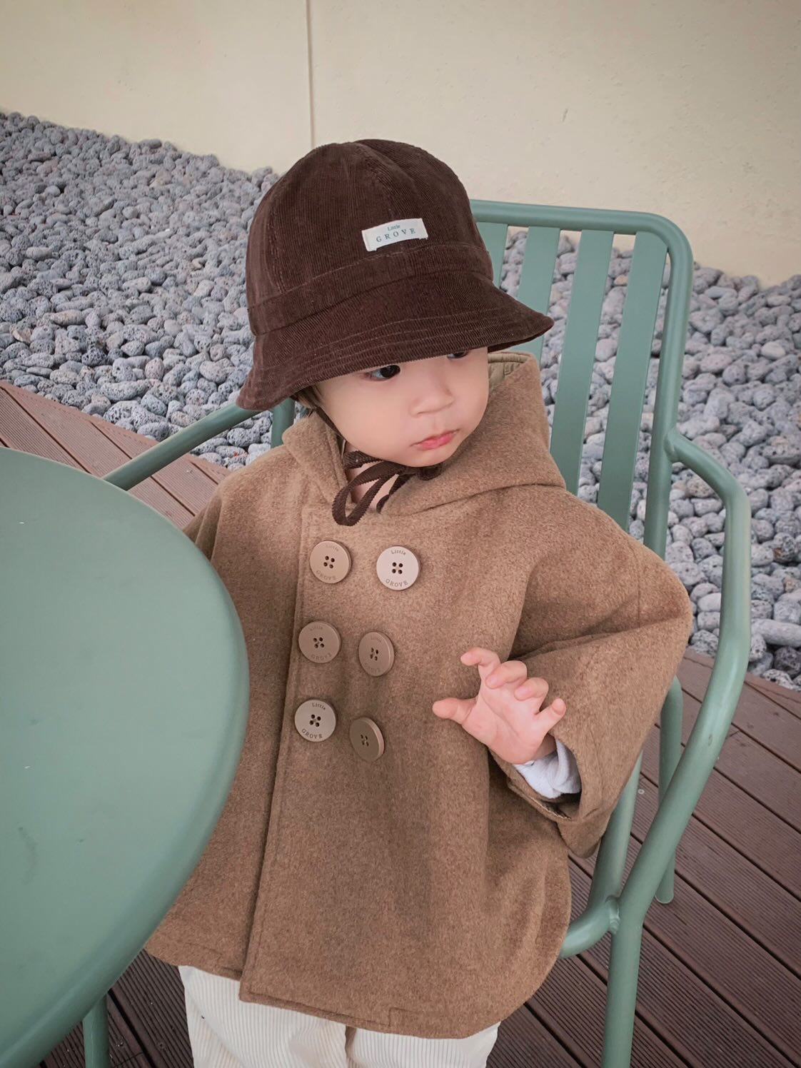 Wool cape coat - camel