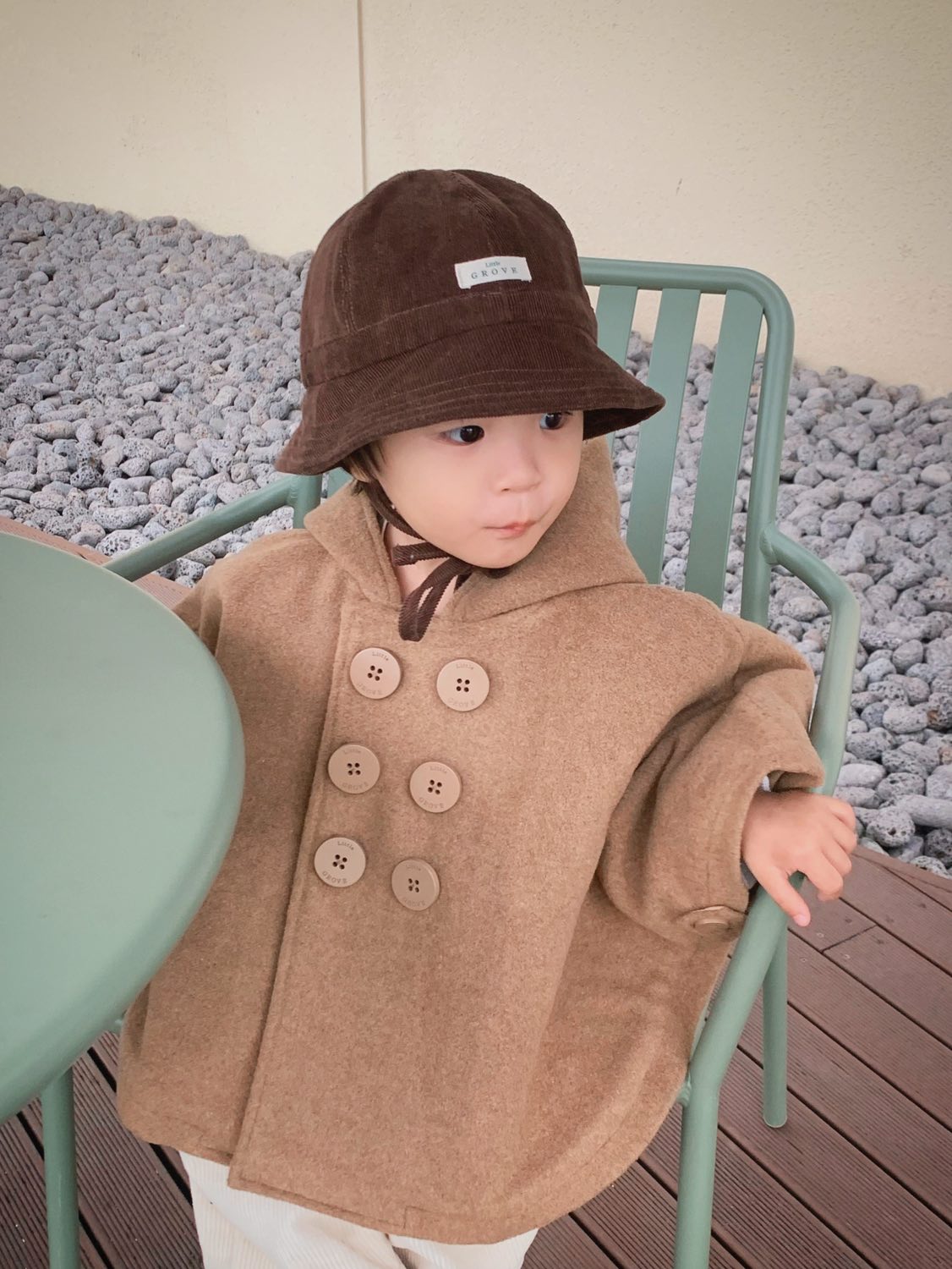 Wool cape coat - camel